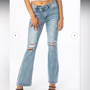 NWT ripped flare jeans